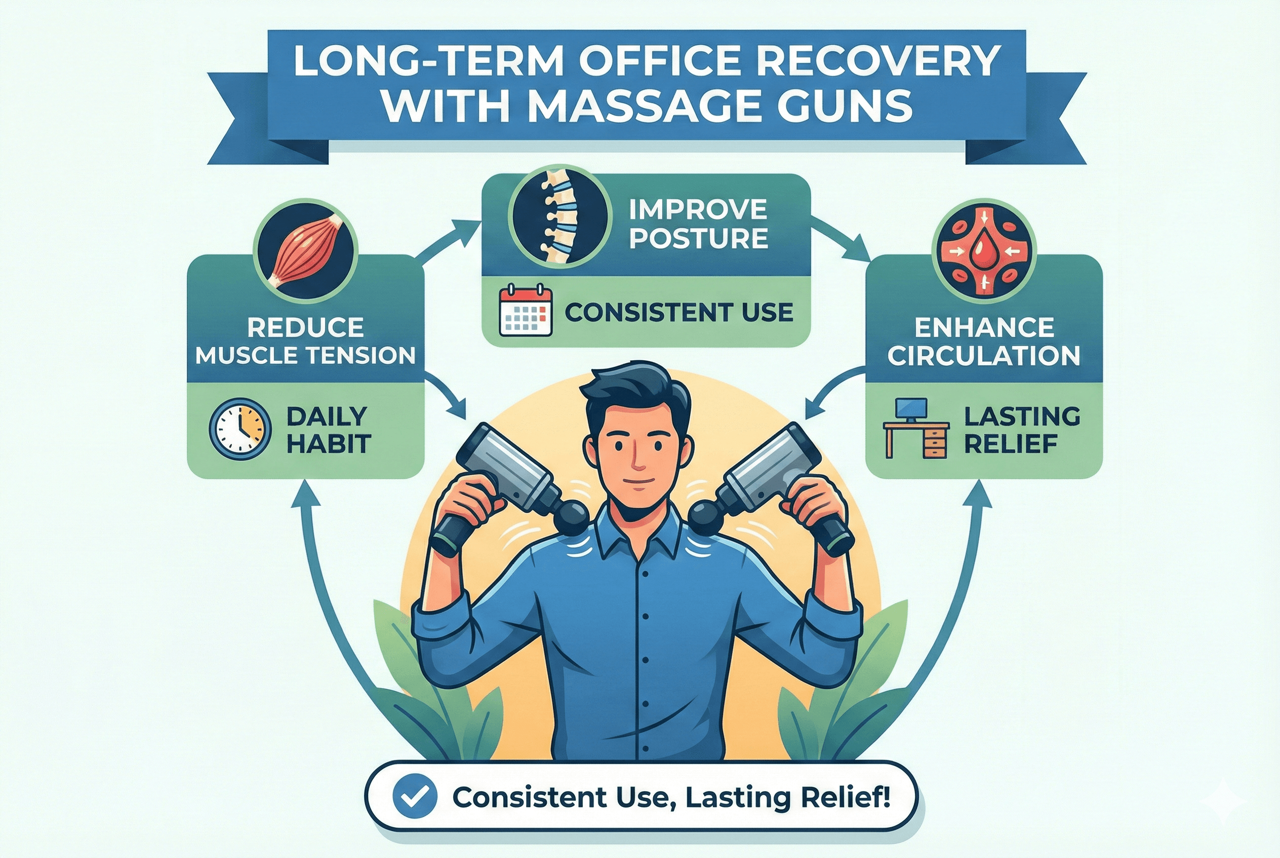 Can massage guns support long-term recovery for office workers?