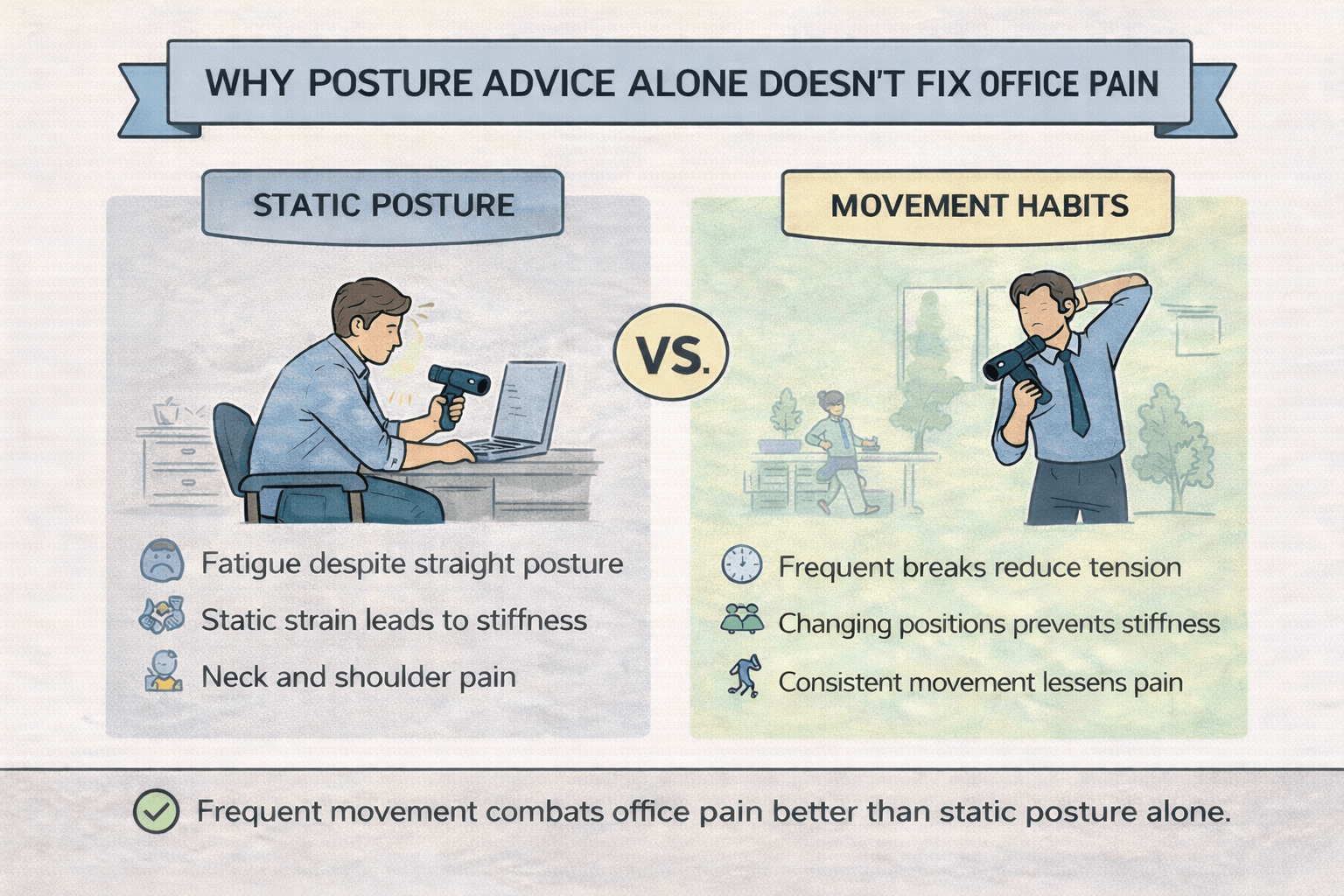 Why posture advice alone doesn’t fix office pain
